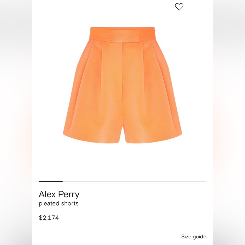 🧡NWT Alex Perry High Waist Coral Pleated Shorts - Picture 2 of 9